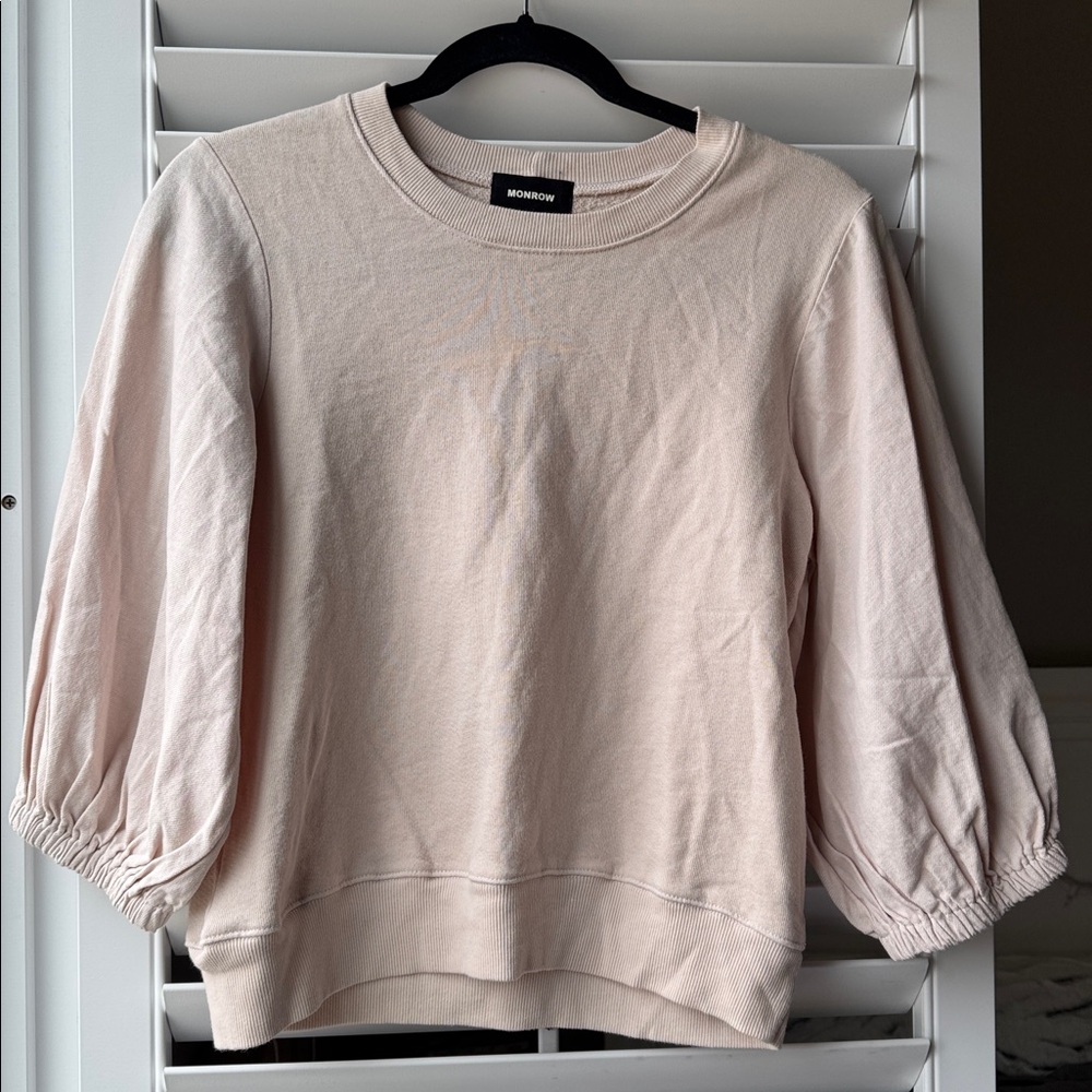 Monrow Light Beige Puff Sleeve Top
